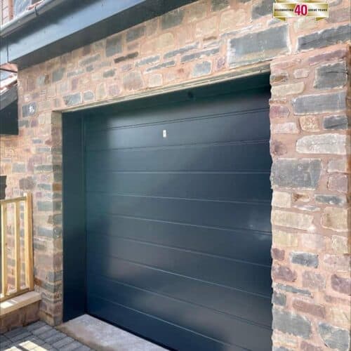 AluTech M Rib Insulated Sectional Garage Door in Anthracite Grey with External Release