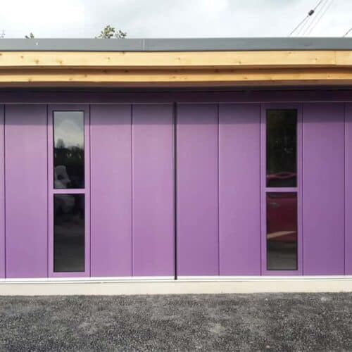 Ryterna Side Sliding Sectional Insulated Door with Glazed Sections and in Custom RAL Colour